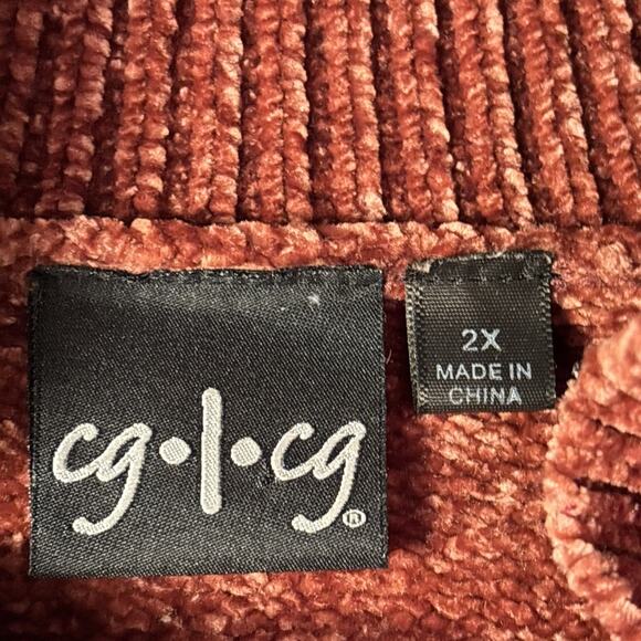 Cg.l.Cg Womens Sz 2X Rust Mock Turtleneck Neck Sweater Cozy Soft Cottagecore - Picture 4 of 7